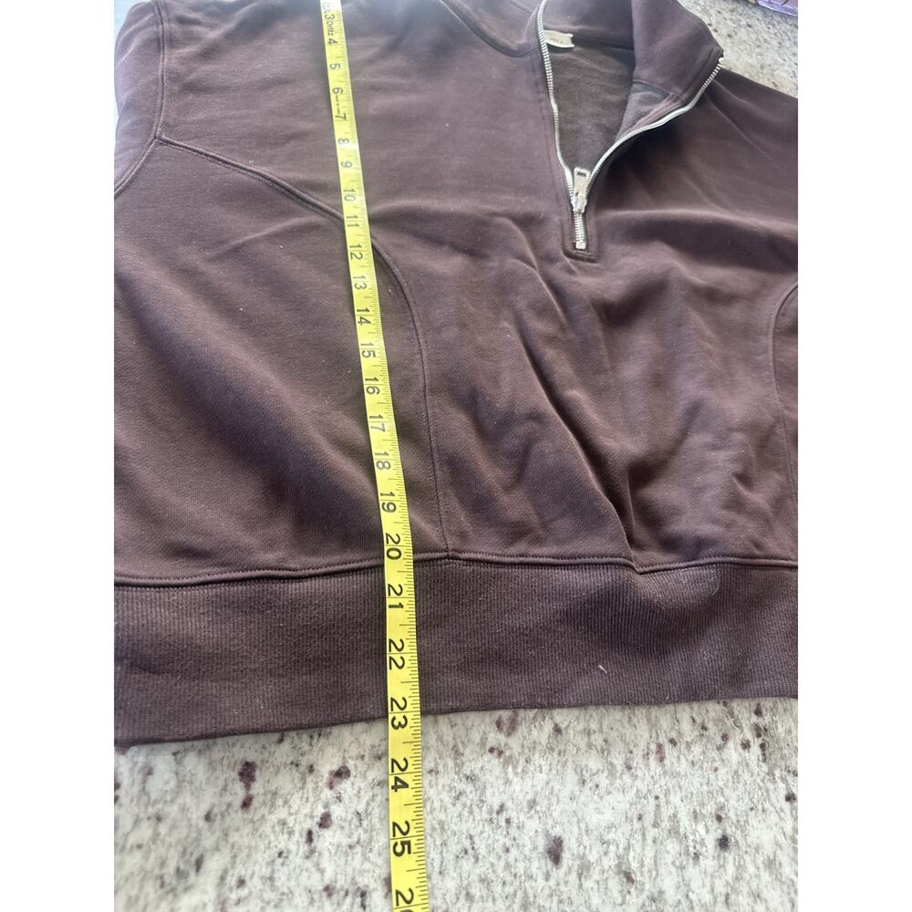 Lilysilk Heirloom '89 Half-zip Espresso Cotton Mulberry Silk Blend Pullover Sz L - Picture 7 of 12